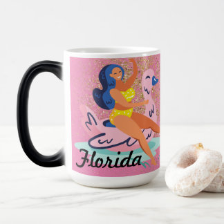Mug Magic Femme animée de la piscine d'été de Floride