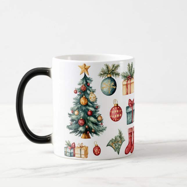 Mug Magic Festive Vintage Verwandlungstasse (Links)