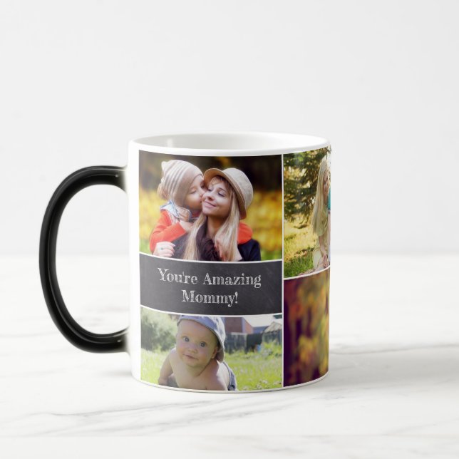 Mug Magic Fête des mères personnalisées Collage photo (Gauche)