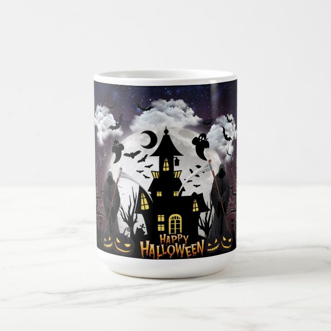 Mug Magic Fête d'Halloween effrayante, Maison hantée (Centre)
