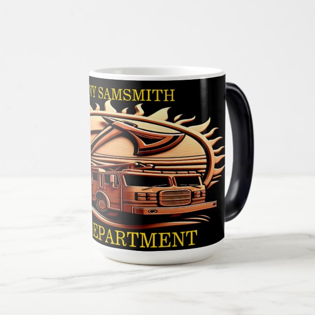 Mug Magic Fiery Valor Intricablement Héroïque Conception De  (Devant droit)