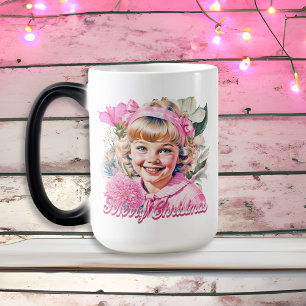 Mug Magic Fille Rose Vintage Fleurie Joyeux Noël