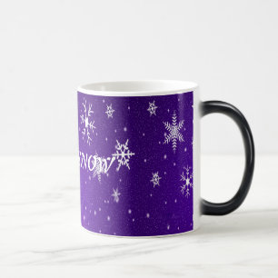 Mug Magic Flèches de neige blanches Bleu pourpre Arrière-pla