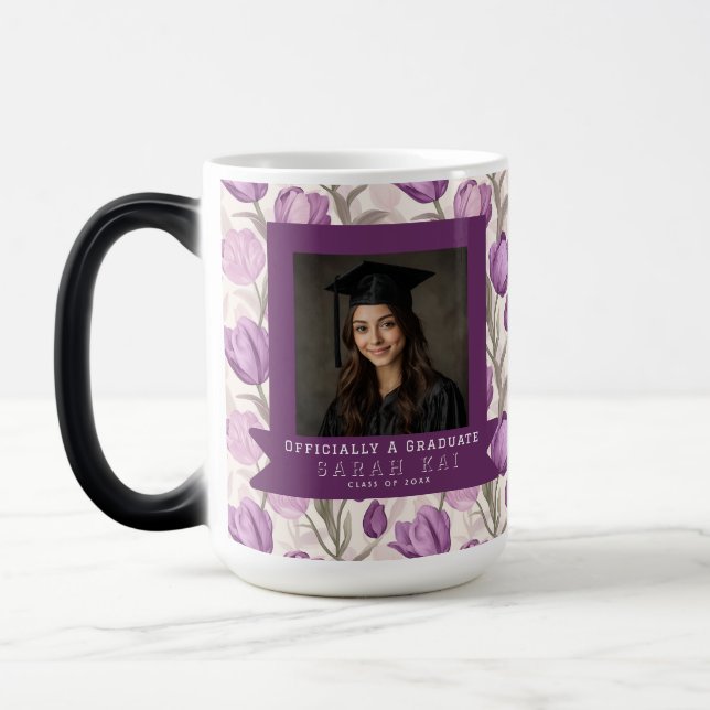Mug Magic Fleur de tulipe classique Lycée Diplômé (Gauche)