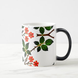 Mug Magic Flore du 19e siècle Feuillage vert rose