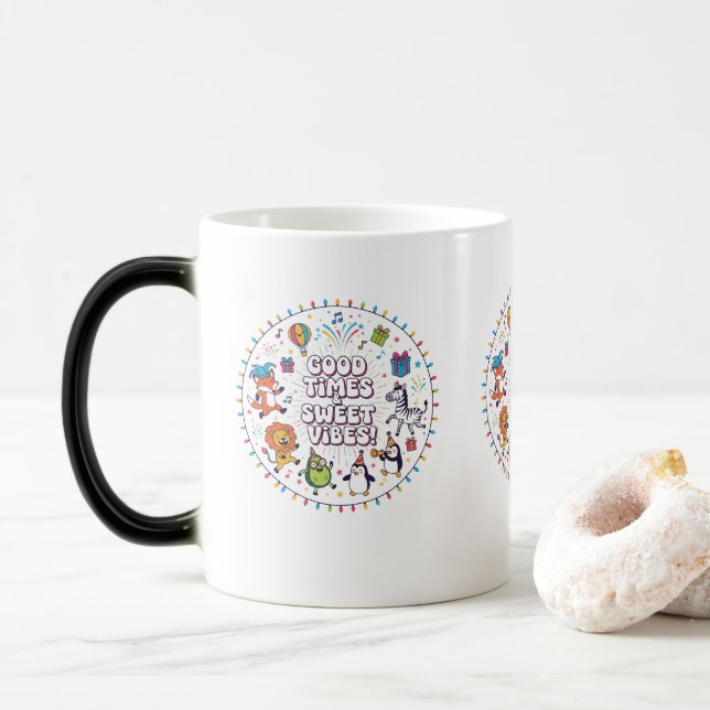 Mug Magic Fun & Quirky Holiday Vector Tee (Avec donut)