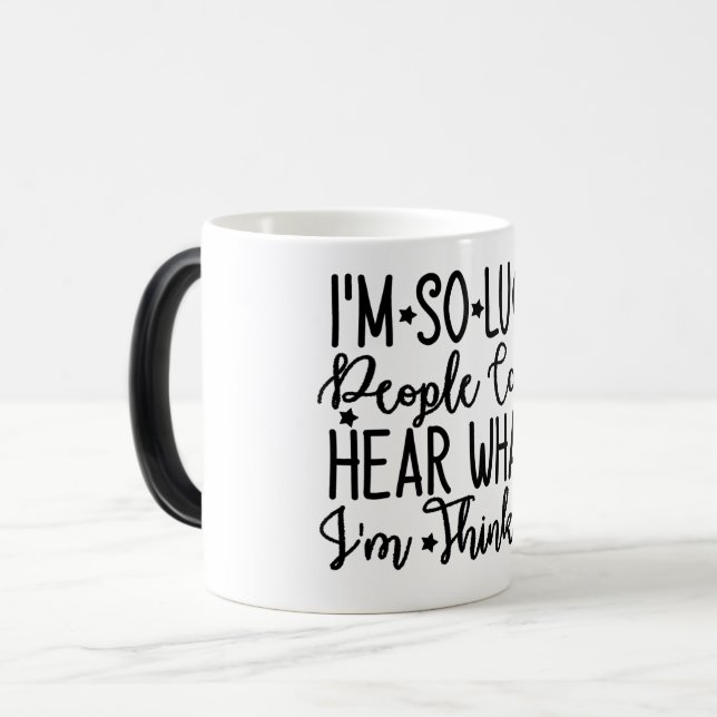 Mug Magic Funny Office Coffee Quotes Verwandlungstasse (Vorderseite Links)