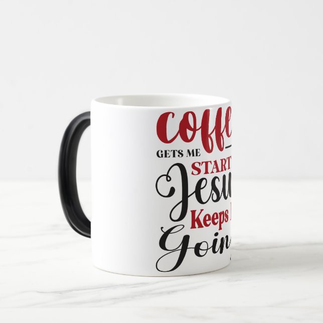 Mug Magic Funny Office Coffee Quotes Verwandlungstasse (Vorderseite Links)