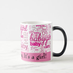 Mug Magic Genre Révéler PINK Baby Girl Texte personnalisé