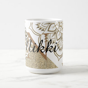 Mug Magic Glittery Lotus Leopard Monogramme Personnalisé