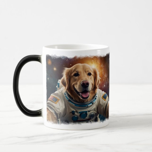 Mug Magic Golden Retriever Dog dans l'espace (Gauche)