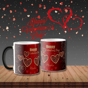Mug Magic Gradient Red Gold Hearts Valentine