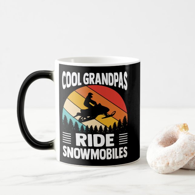 Mug Magic Grandpas cool Circuler Motoneige Garndpa (Avec donut)