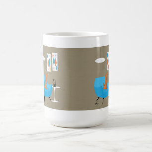 Mug Magic Gravure du milieu du siècle avec chien