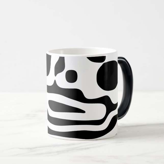 Mug Magic Grip Vise : Noir et Blanc Abstrait (Devant droit)