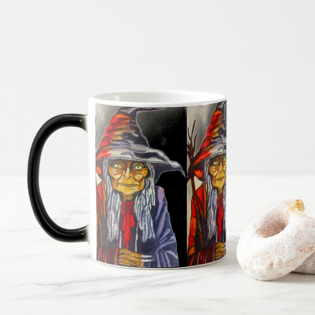 MUG MAGIC HALLOWEEN GLOWEN RED WITCH (Avec donut)