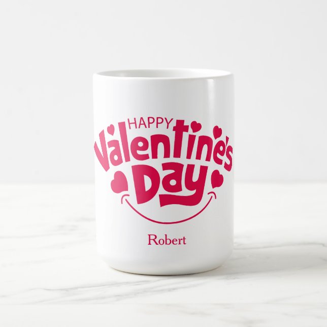 Mug Magic Happy Valentine's day Personalized name (Centre)