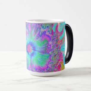 Mug Magic Hibiscus Bleu Rétro Psychedélique Arc-en-Ciel