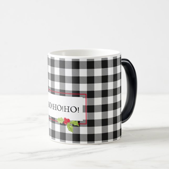 Mug Magic HO ! HO ! HO ! ! Plaid Christmas Holly Holiday Che (Devant droit)