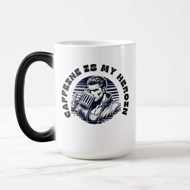 Mug Magic Hommes qui aiment boire du café avec un humour fon (Gauche)