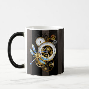 Mug Magic Horloge à vapeur avec libellule mécanique