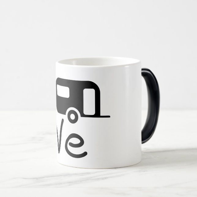 Mug Magic i love my caravan. J'aime le camping. Vacances (Devant droit)