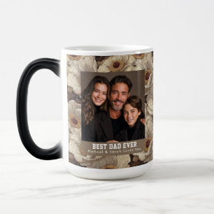 Mug Magic Impression d'anémones d'ivoire Nouveau papa Voyage