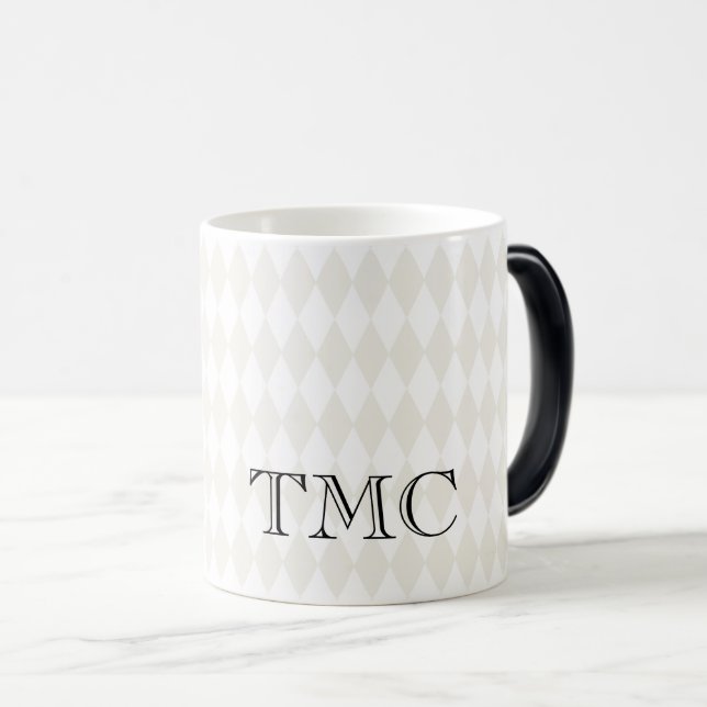 Mug Magic INITIALES Monogrammes Classiques Arlequin Diamants (Devant droit)