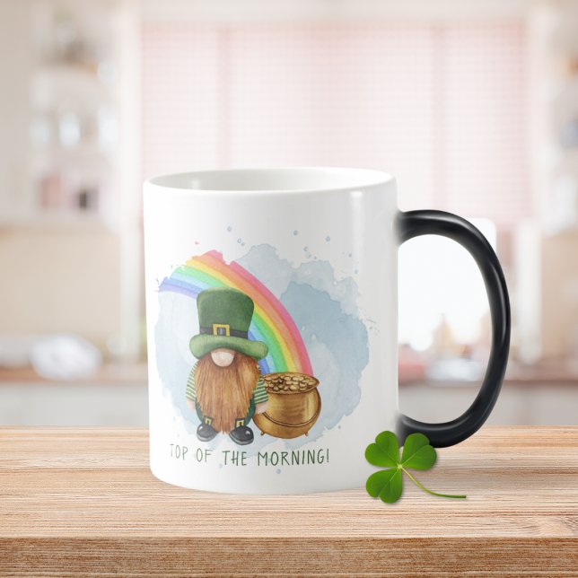 Mug Magic Irish Gnome Pot of Gold Custom St Patrick's Day (Irish Gnome Pot of Gold Custom St. Patrick's Day Magic Mug)