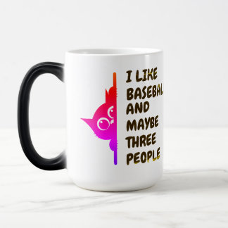 Mug Magic J'aime le chat qui regarde le baseball