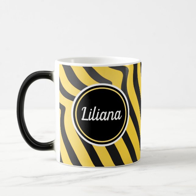 Mug Magic Jazzy mignonne Bumblebee rayé noir et jaune (Gauche)