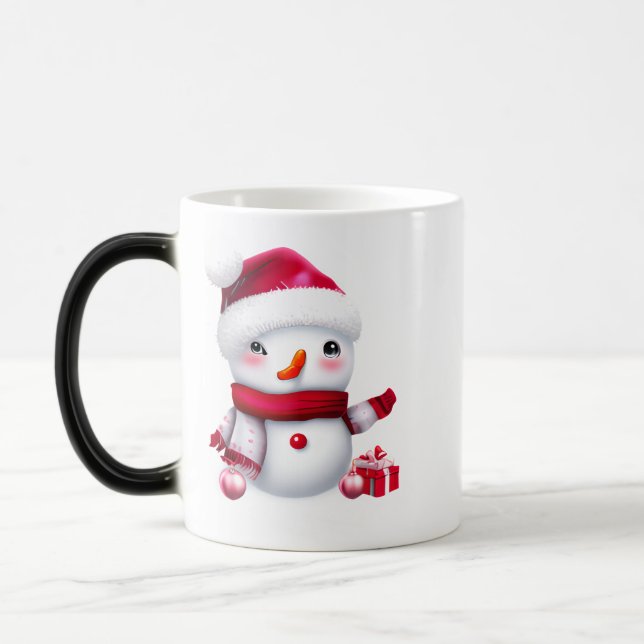 Mug Magic Joli bonhomme rose de Noël (Gauche)