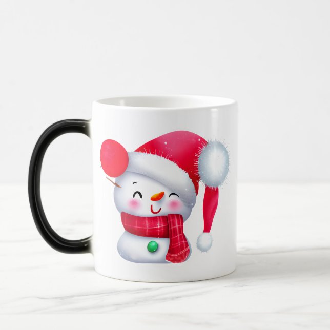 Mug Magic Joli bonhomme rose de Noël (Gauche)