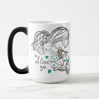Mug Magic Jolie illustration numérique "Je t'aime" dessinée