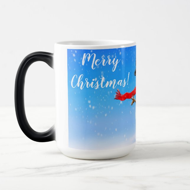 Mug Magic Jolly bonhomme avec foulard rouge et casquette noi (Gauche)