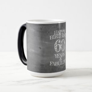 Mug Magic Joyeux anniversaire - 60 ans & Fabuleux en chalkbo