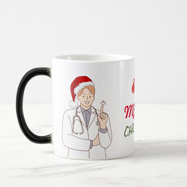 Mug Magic Joyeux Noël Docteur Appréciation Conception de vac (Gauche)