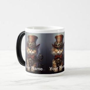 Mug Magic Kitten Steampunk avec arc rouge et chapeau supérie