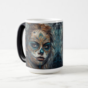 Mug Magic La Catrina Azul Dia de los Muertos Crâne de Sucre