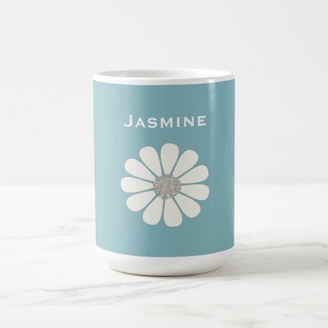 Mug Magic La fleur de marguerite blanche   personnalisent (Centre)