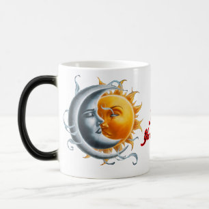 Mug Magic La Lune et le Soleil tombant dans l'amour sur un b