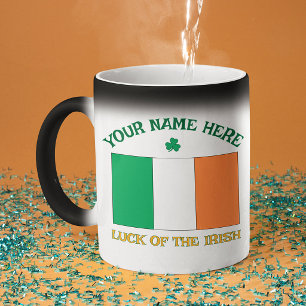 Mug Magic La Saint-Patrick Drapeau Irlande Nom Personnalisé