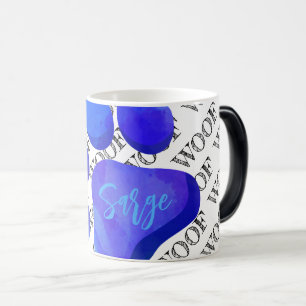 Mug Magic laine typographie chien bleu empreinte de patte mo