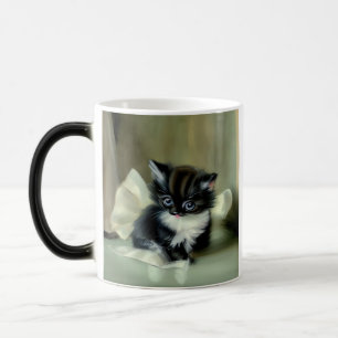 Mug Magic Langue vintage de Kitten noir et blanc