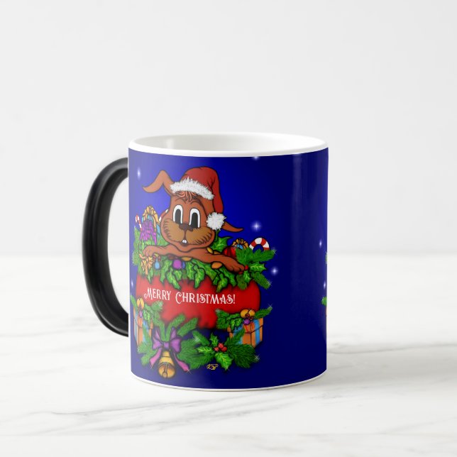 Mug Magic Lapin de Noël (Devant gauche)