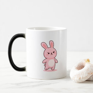 Mug Magic Lapin en colère minimaliste style Kawaii