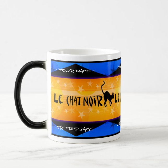 Mug Magic Le Conversation Noir (Mug magique personnalisée) (Gauche)
