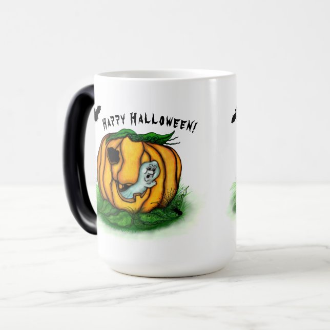 Mug Magic Le fantôme d'Halloween, chauve-souris, fantôme et  (Devant gauche)