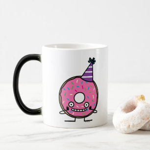 Mug Magic Le glaçage de rose de beignet d'anniversaire