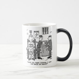 Mug Magic Ligne de décès - Faulty Electric Chaise Gag sur un